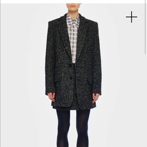 Tibi Recycled Tweed Wool Oversized Long Blazer